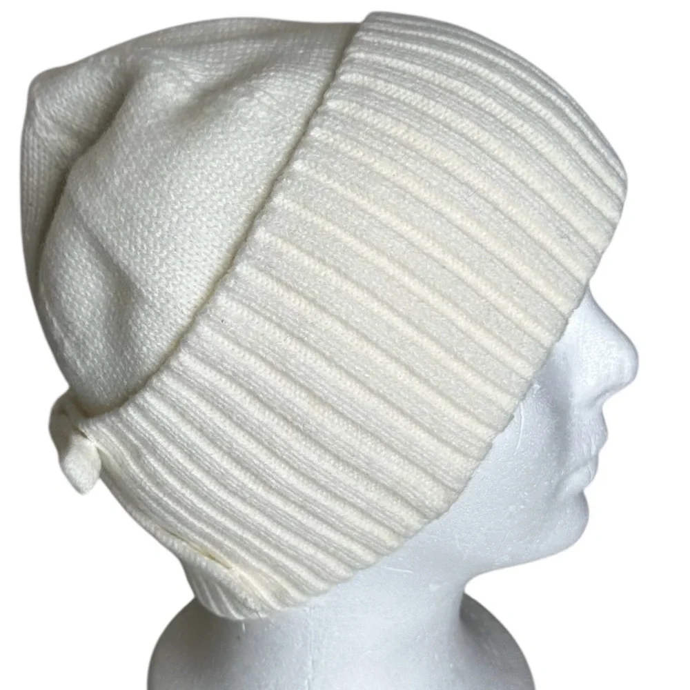 Kate Spade Soft Knit Tonal Signature Bow w Metallic Spade Accent Rib Cuff New!